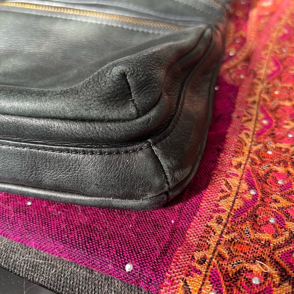 Fossil Black Leather Crossbody Bag with Brass Accents - Picture 7 of 11